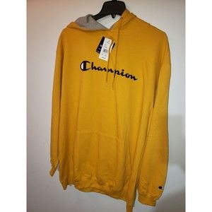 Champion Men's Logo-Print Hoodie Yellow Size XXL 2XL - ch327hdkl